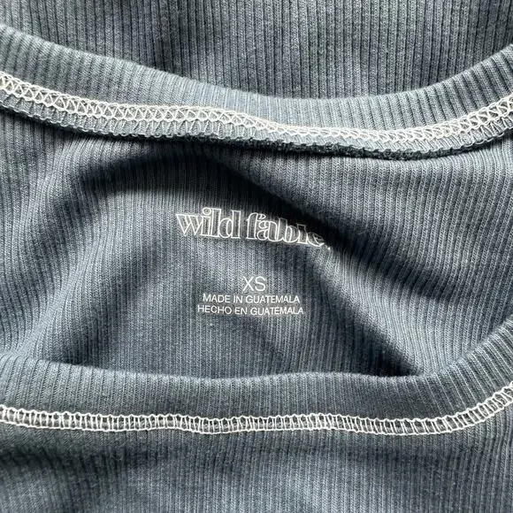 Lot (3) Wild Fable Womens XS Crop Tank Top Slate Blue Sleeveless Scoop Neck NEW - Picture 8 of 9